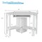 Costway Wooden Corner Desk With Drawer Computer PC Table Study Office Room White